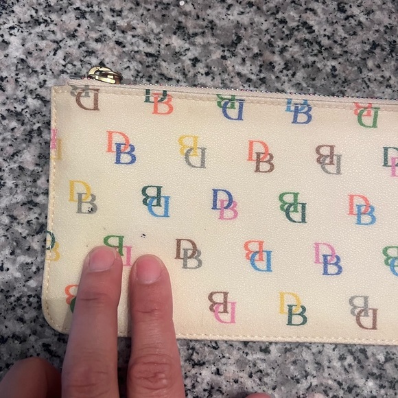 Dooney & Bourke Women's  Multicolor Logo Wristlet, Key charm & Rainbow Zipper - Picture 5 of 7